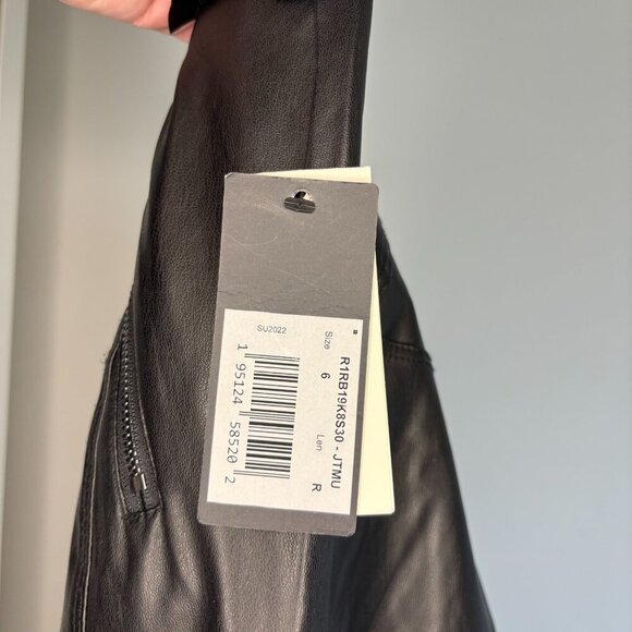 GUESS NEW Faux Leather Skinny Pants Womens 6 Black Zipper Pockets - Picture 6 of 7